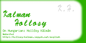 kalman hollosy business card