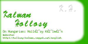 kalman hollosy business card
